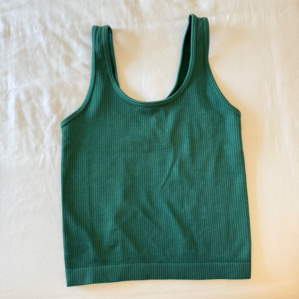 A New Day Ribbed SMALL Green Tank Top NWOT